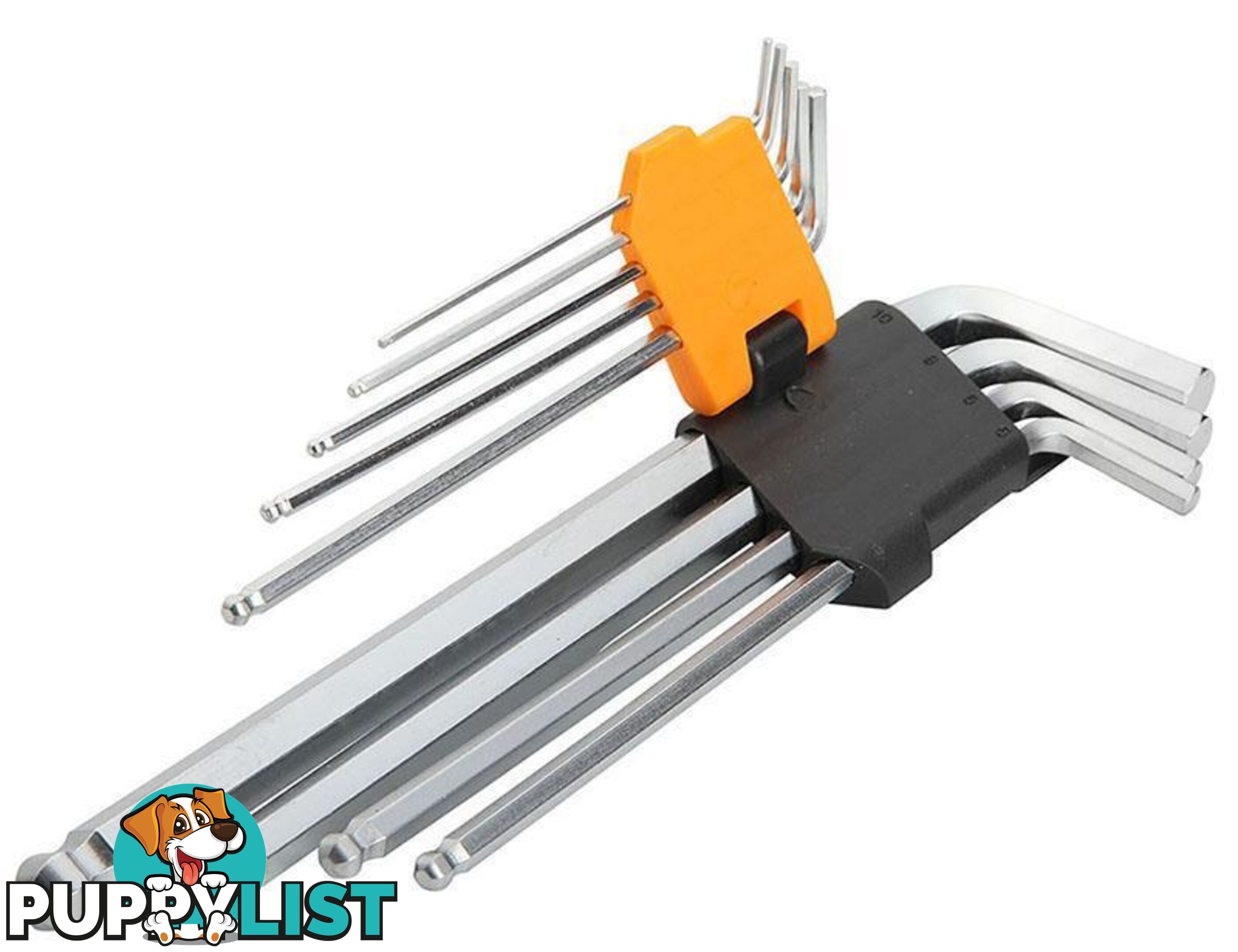 9pcs Ball Point Extra-Long Arm Hex Key Set Tolsen 20054