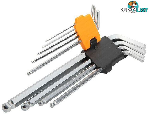 9pcs Ball Point Extra-Long Arm Hex Key Set Tolsen 20054