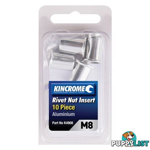 Rivet Nut Insert M8 (Aluminium) - 10 Pack Kincrome K4908