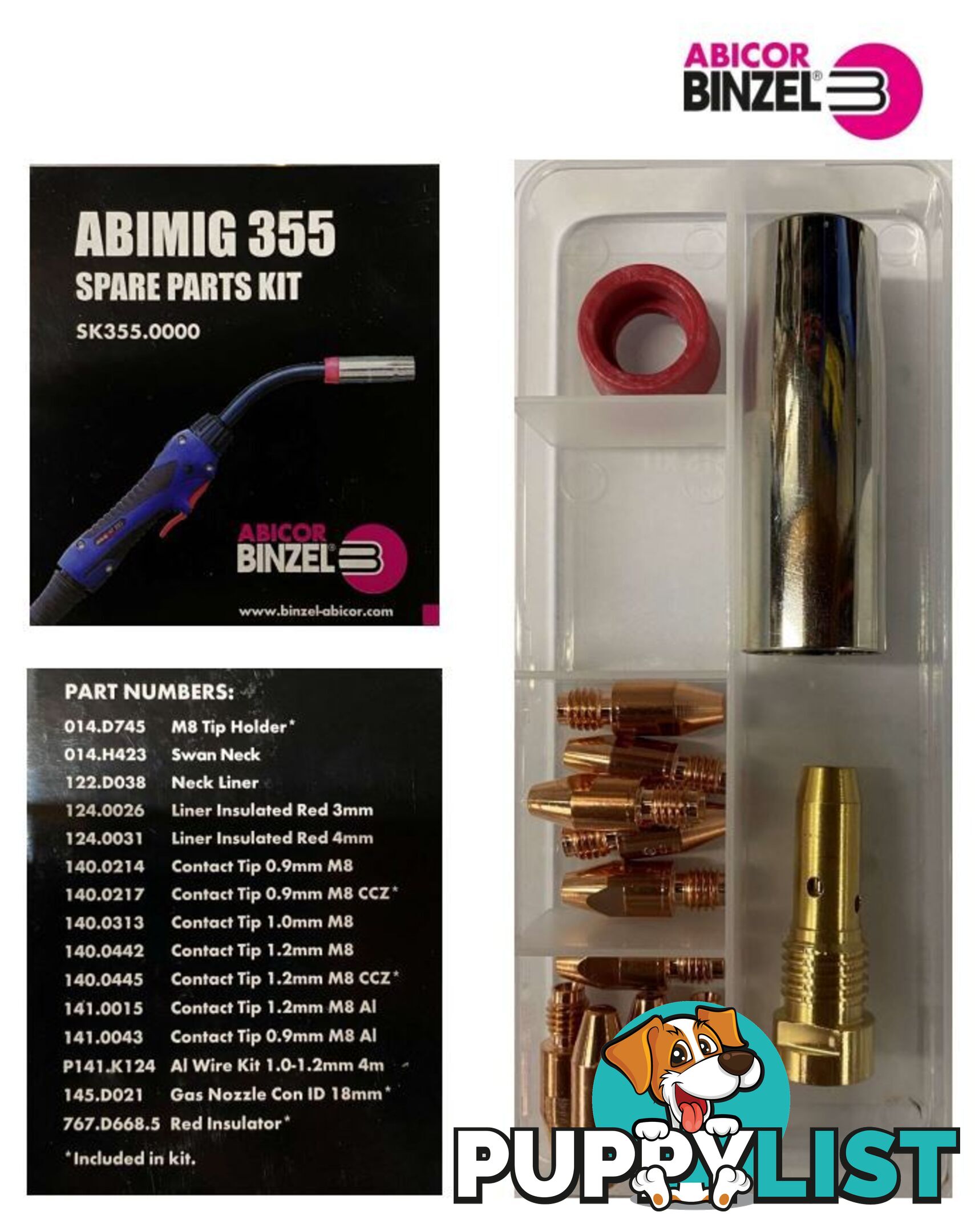 Abimig 355 Spare Parts KIT Binzel SK355.0000