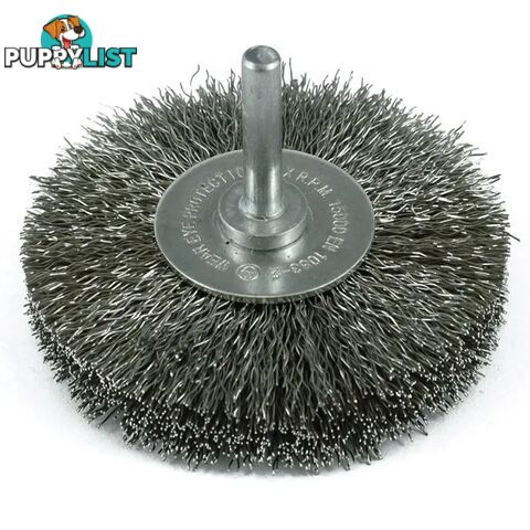 Crimp Wire Wheel Brush Stainless Steel 75mm X 18mm Thickness With 1/4" Round Shank ITM TM7014-175