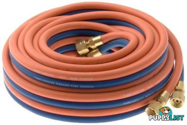 Twin Hose Oxygen / LPG 10 Metre Coil 5mm ID HA1005-OLP GWTWOL10 400178 UFLPGTH10M