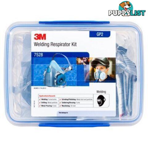 3M Half Face Welder's Reusable Respirator Starter Kit 7500 Series GP2 M7528