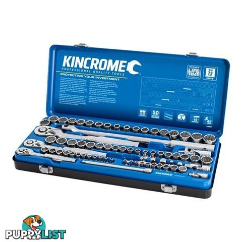 Socket Set 74 Piece 1/4, 3/8 & 1/2" Drive - Metric & Imperial kincrome K28041