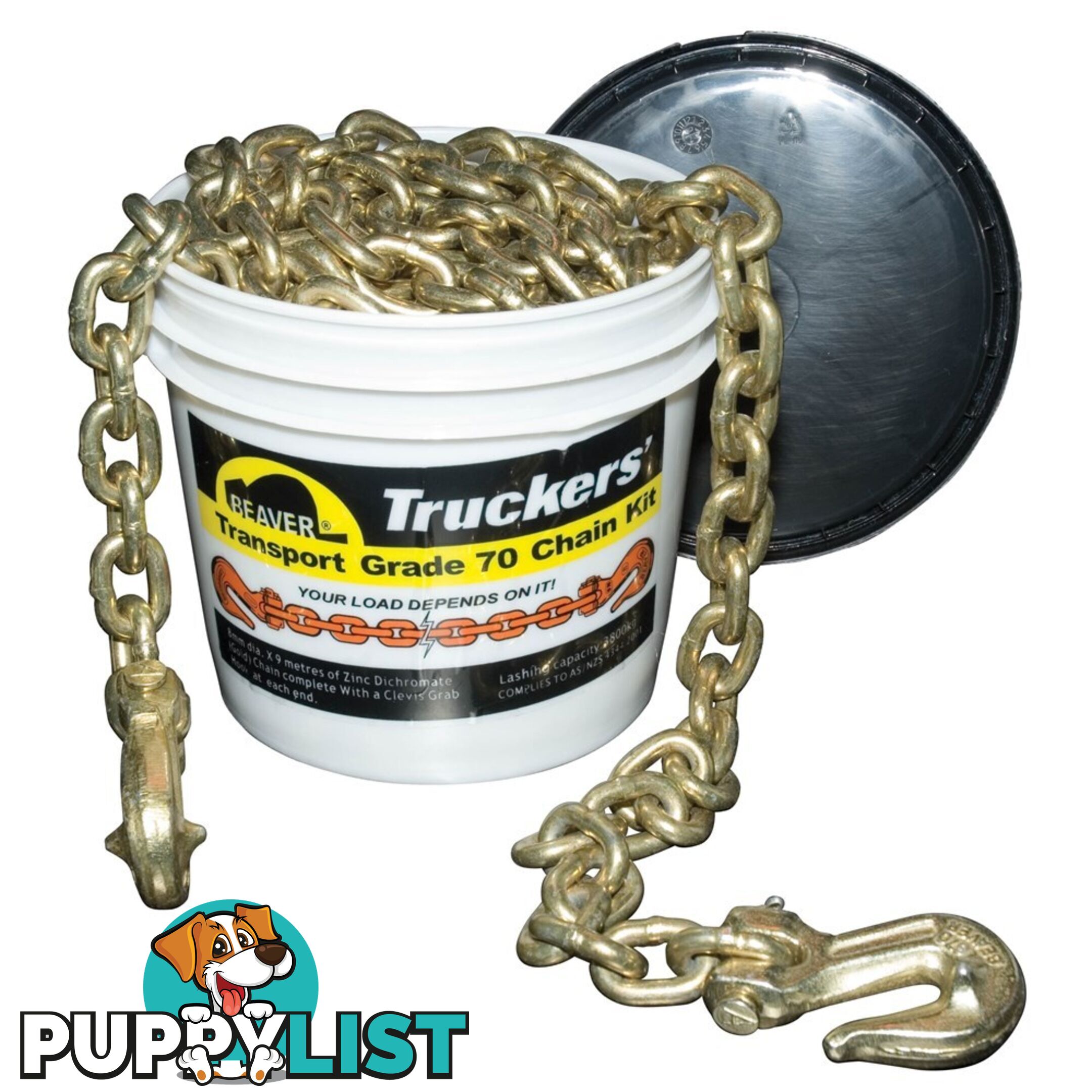 Beaver Grade 70 Transport Load Chain Kit With Grab Hooks on Each End 145128