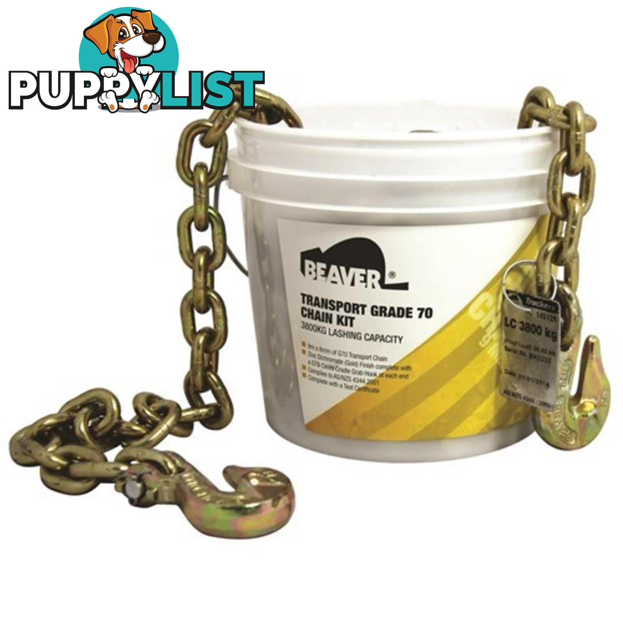 Beaver Grade 70 Transport Load Chain Kit With Grab Hooks on Each End 145128