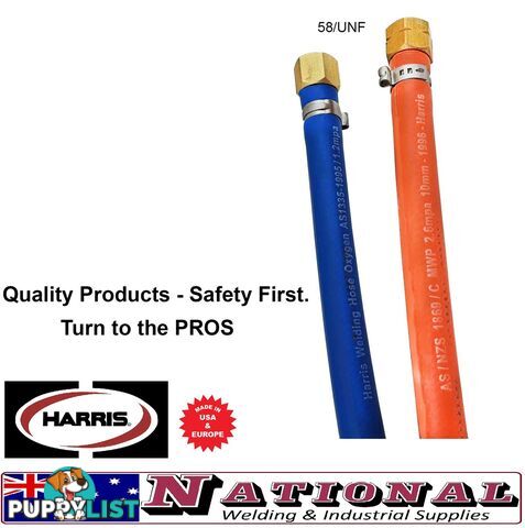 Harris Oxy / LPG 15 Metres 10mm Twin Hose With Fittings 10BOTH15MF