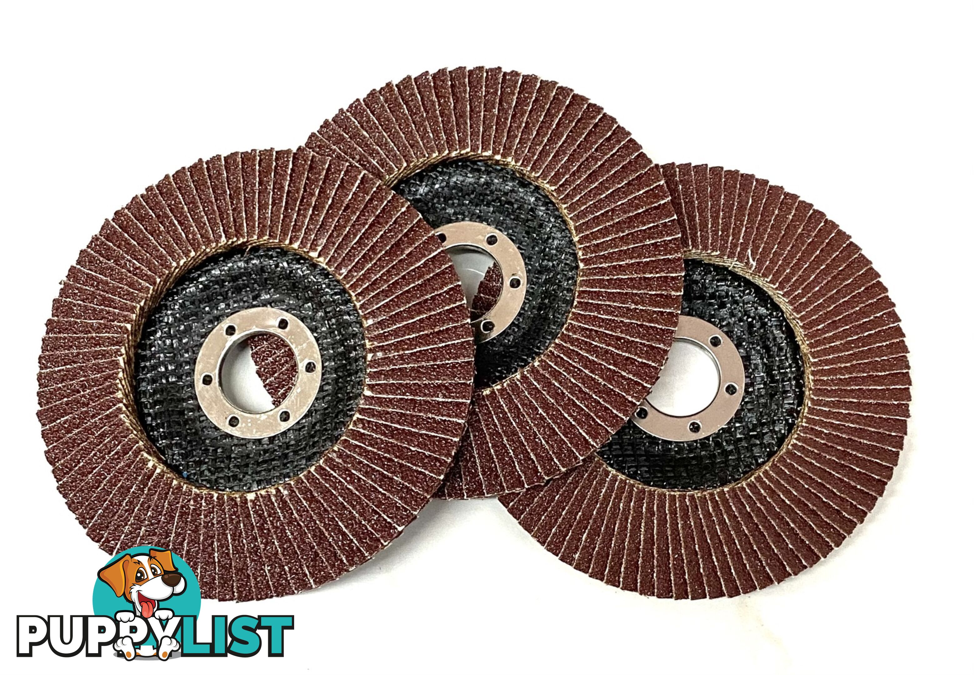 Flap Disc Aluminium Oxide 127mm 2 x 40 & 1 x 80 Grit Tomcat TDA127P Pack of 3