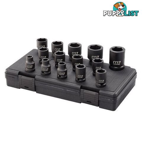 Impact Socket Set 1/2" Drive 14 Piece Metric M7 M7-MB44014M