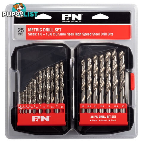 Metric Hss-Bright Jobber Drill Bit Set 1-13mm P&N 166044642 -25 Piece