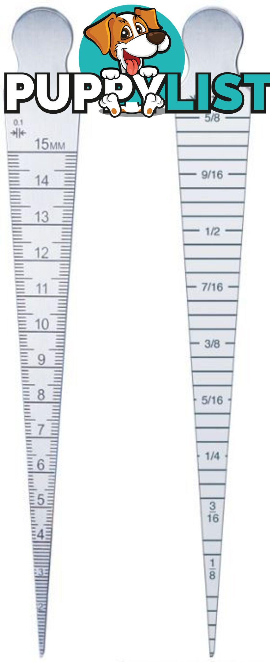 0.8-15mm Dual Scale Taper Gauge Accud AC-962-015-05