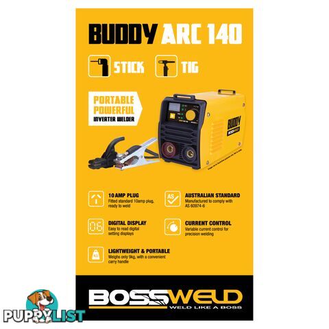 Buddy-Arc 140 Arc/ Lift Tig welder 240V 10Amp Bossweld 633110