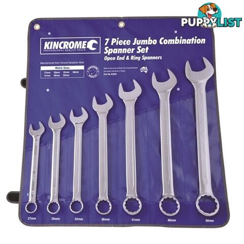 Jumbo Combination Spanner Set 7 Piece Kincrome K3035