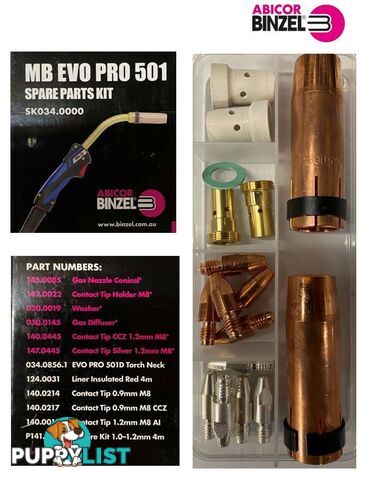 MB EVO PRO 501 MIG Consumable Starter Kit Binzel SK034.0000