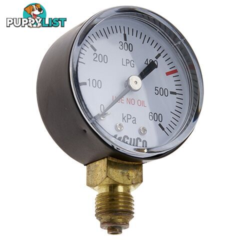 Pressure Gauge 0 - 600 kPa LPG 1/4" BSPP For RB- Regulators