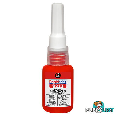 Rapidstick 8222 Threadlocker 10ml Low Strength 8222-10