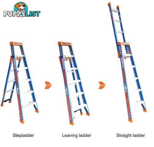 Fibreglass Ladder 2.1 Metres Multipurpose Step/Leaning/Straight Bailey FS13885