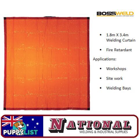 Welding Curtain / Screen 1.8 Metres X 3.4 Metres Orange 700110