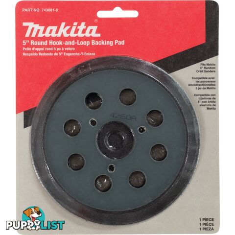 Backing Pad Round 5" With Hook & Loop Design 743081-8