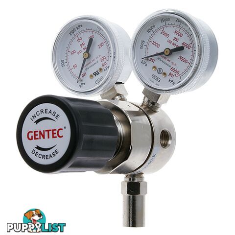 Gentec 1S Regulator 6.0 Purity Chrome Plated In: 30,000 kPa Out: 680 kPa