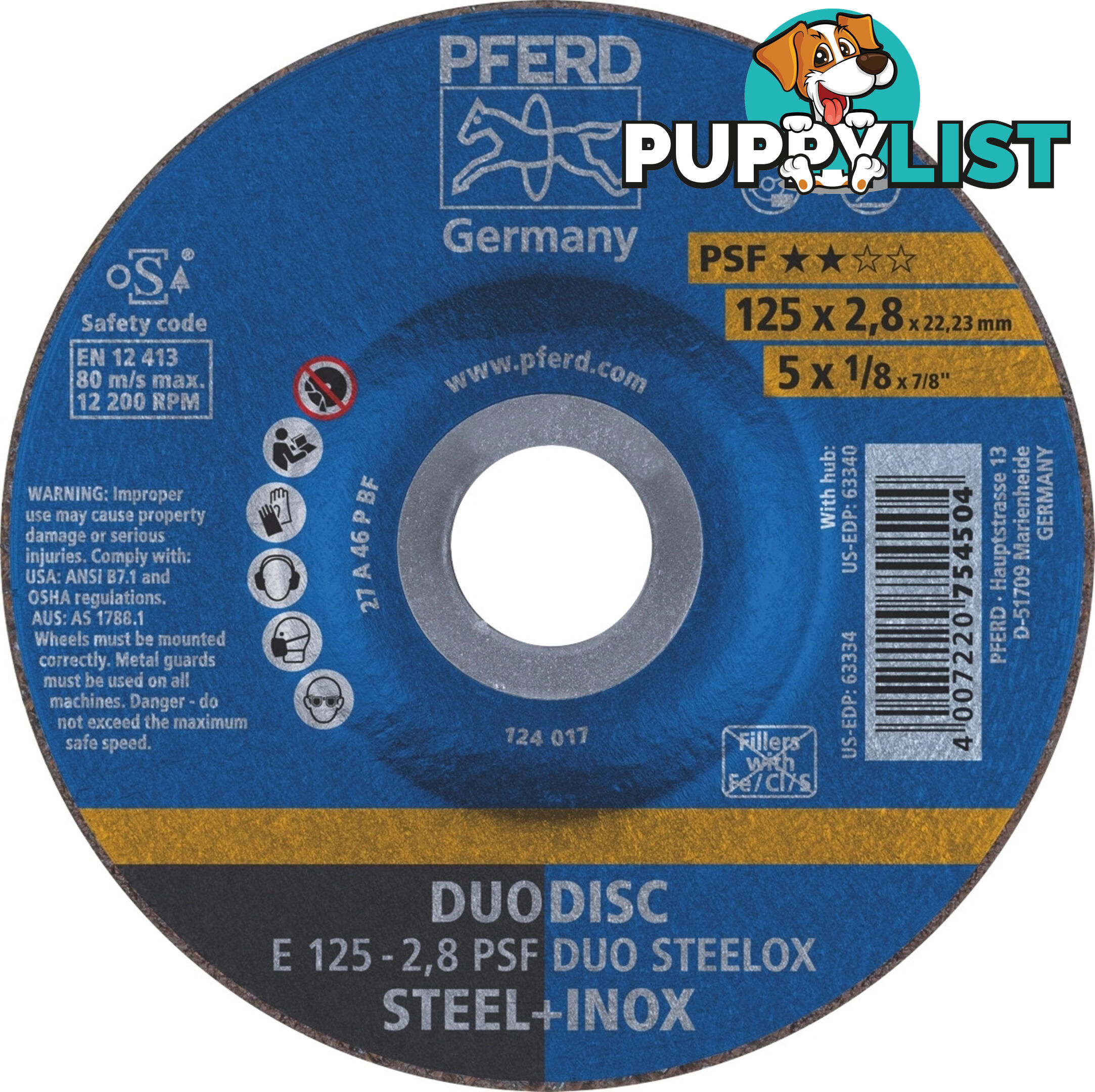 Duodisc Cut-Off & Grind Wheel Inox / Steel 25mm x 2.8mm Pferd 62012620 Pkt : 10