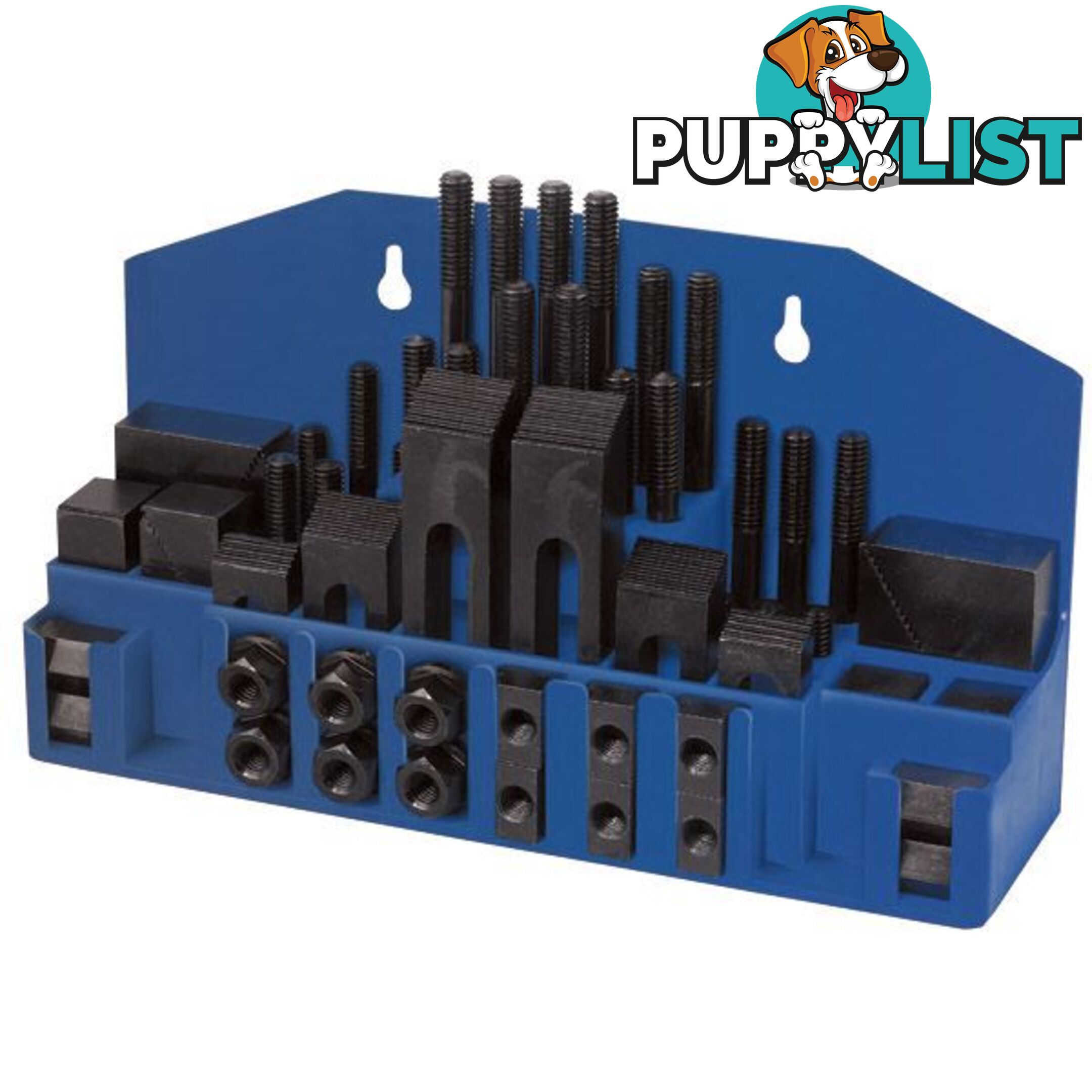 T-Slot Clamp Kit 52 Piece Plastic Rack 9/16â T-Slot 1/2â UNC Thread ITM KKCLAMPKIT-9/16