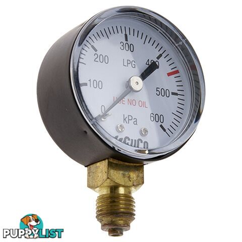 Pressure Gauge 0 - 600 kPa LPG 1/4" BSPP For RB- Regulators