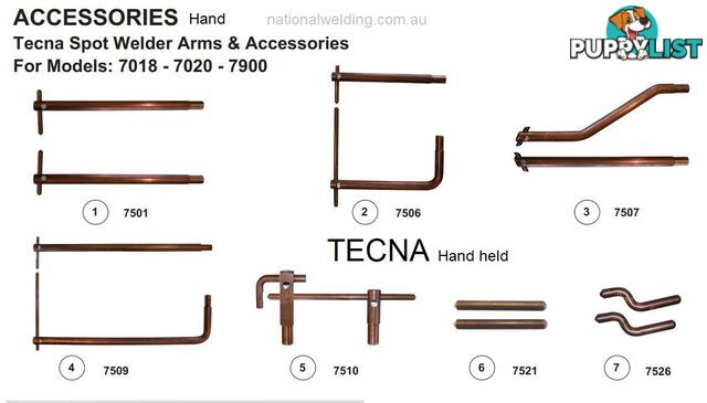 250mm Straight Arm Set For Hand Held Spot Welder 7502 18mm Dia