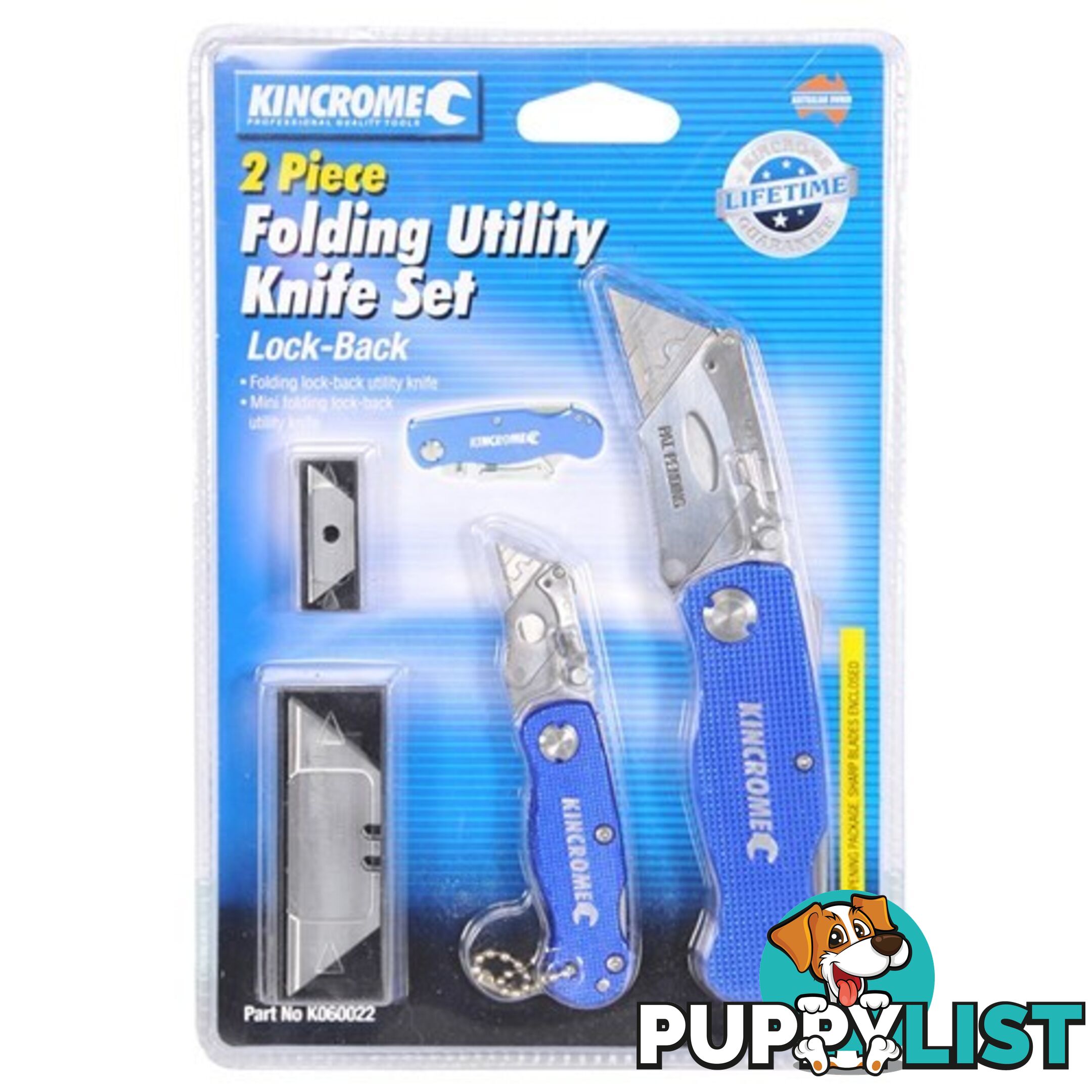 Folding Utility Knife Set Lock Back Kincrome K060022