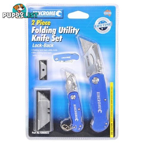 Folding Utility Knife Set Lock Back Kincrome K060022