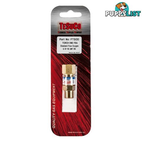 Ibeda Flashback Arrestor Oxygen Standard Flow Torch End FTSOD