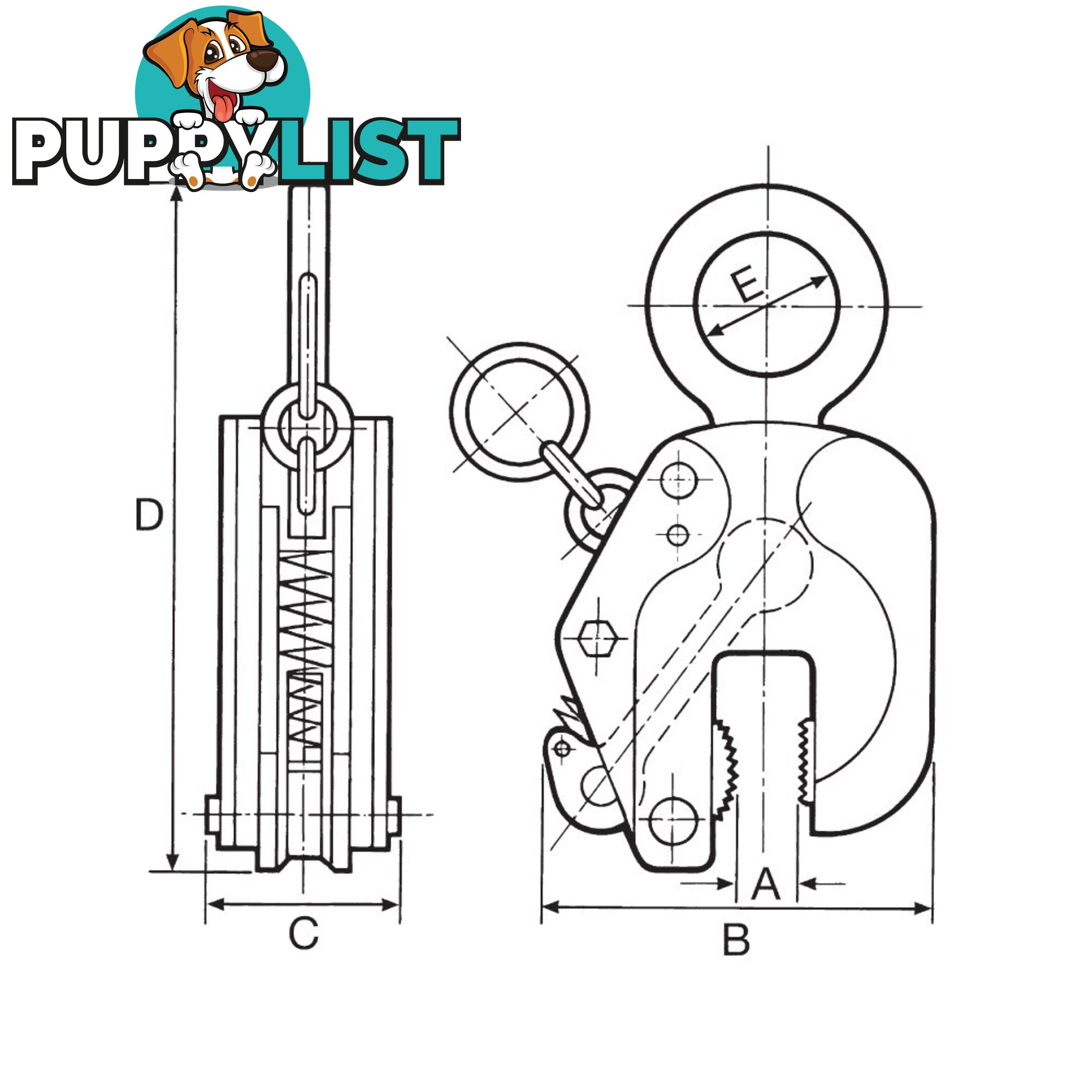 Vertical VC Plate Clamps 1T 0-30mm Beaver 261130