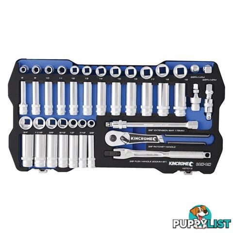 Lok-Onâ¢ Socket Set 45 Piece 3/8" Drive Metric & Imperial Kincrome K27013