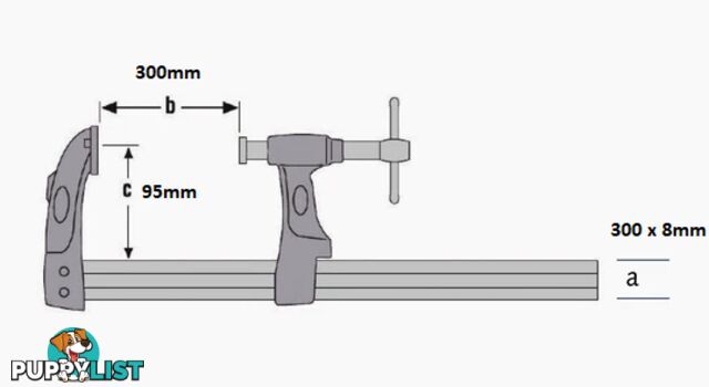 Welding Clamp Ex Earth Xtreme 300mm x 95mm Excision 326300095