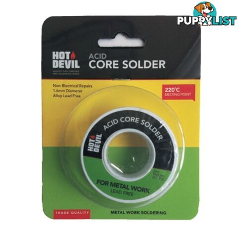 Acid Core Solder Metal Work Hot Devil HDACS