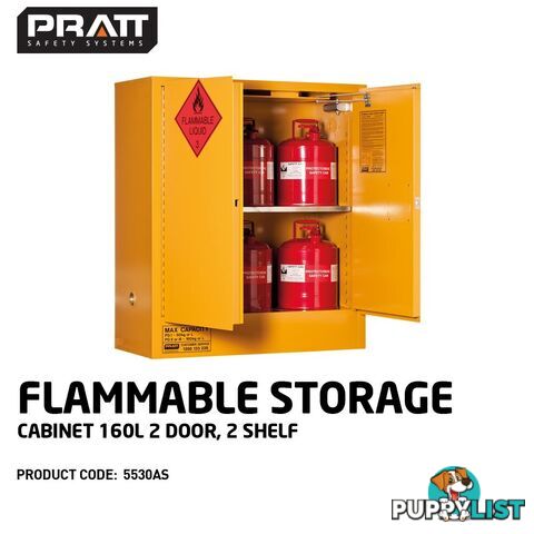 Flammable Storage Cabinet 160L 2 Door 2 Shelf 5530AS