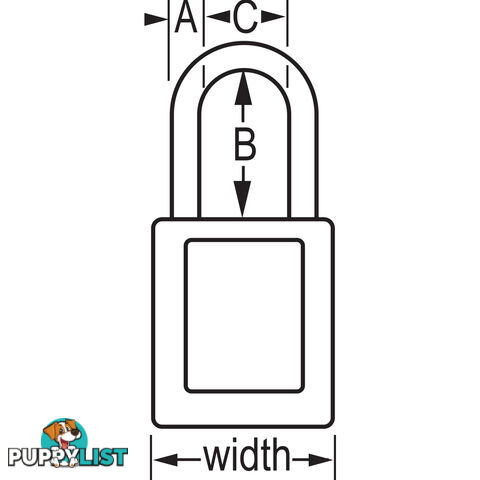 Dielectric Zenexâ¢ Safety Padlock 38mmX38mm Nylon Shackle Masterlock