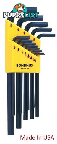 Set 13 Hex L-Wrenches .050 - 3/8 - Long Bondhus 12137