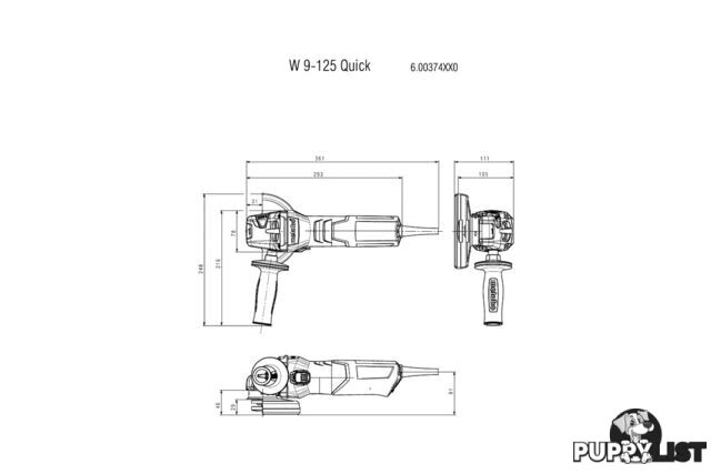 Angle Grinder 125mm (5") 900W W 9-125 Quick (600374000)