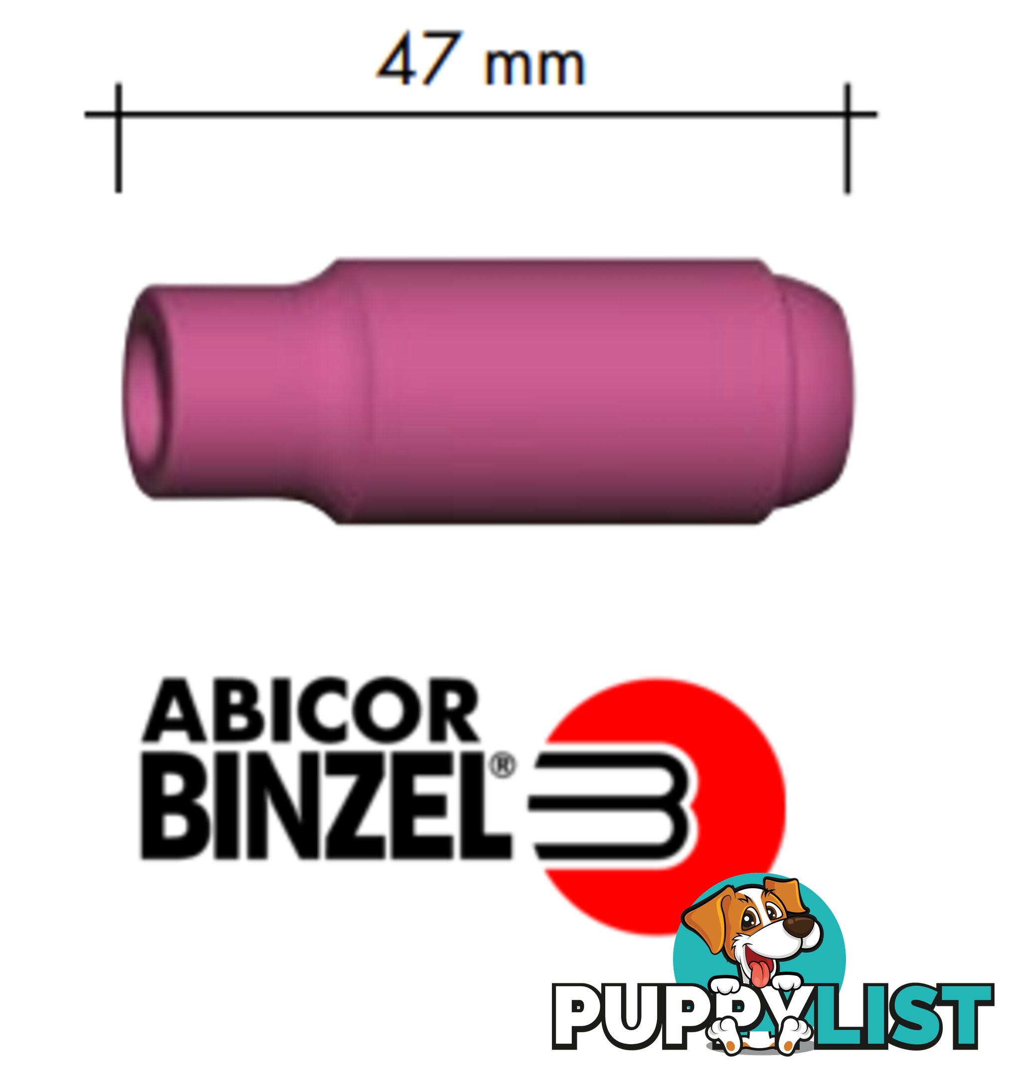 Collet Body Alumina Nozzle Size 6 For 17/18/26 Torch 10N48 Binzel P701.0109 Pkt : 2