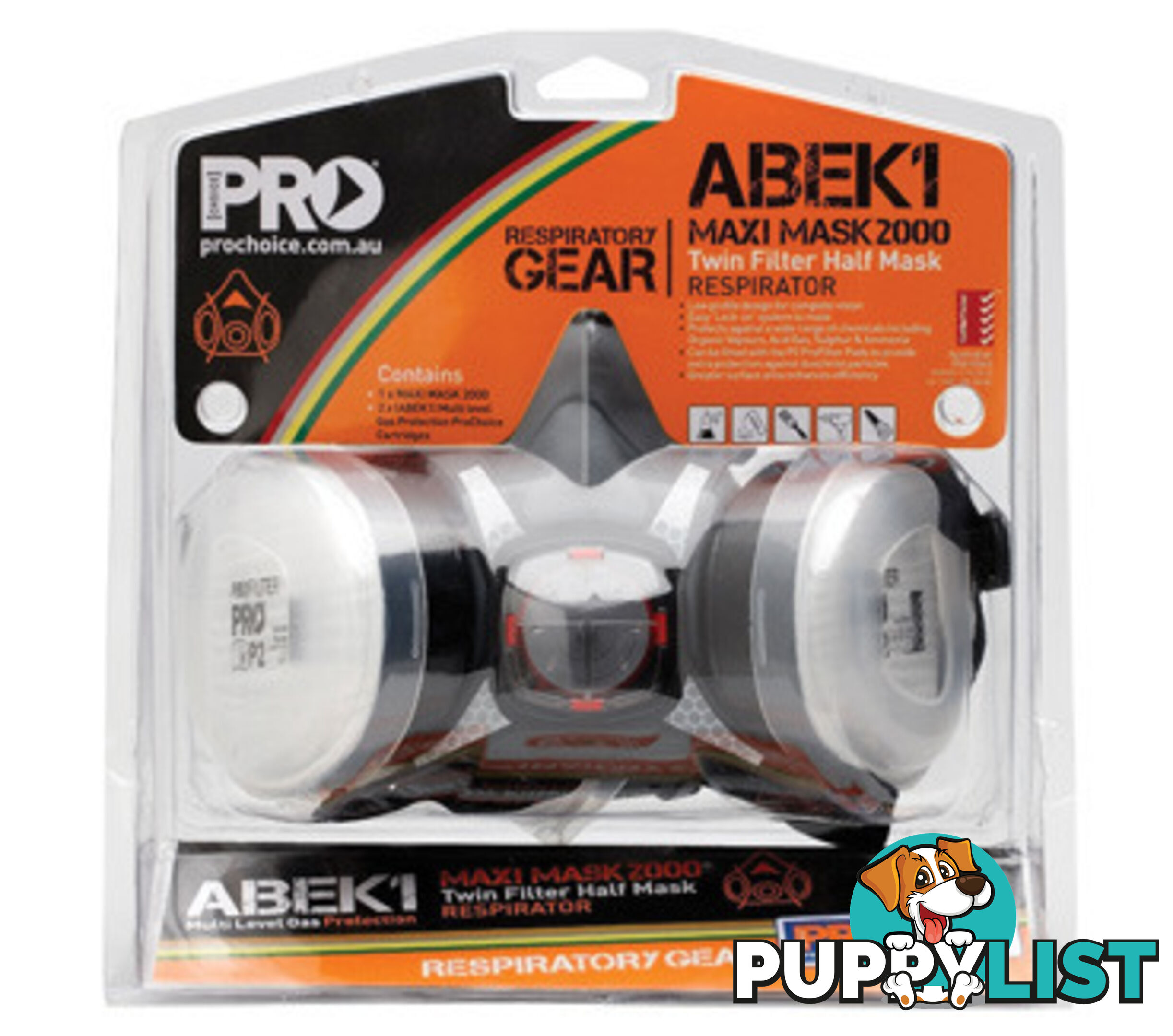 Assembled Half Mask With ABEK1 Cartridges Prochoice HMABEK1