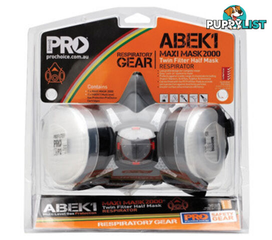 Assembled Half Mask With ABEK1 Cartridges Prochoice HMABEK1