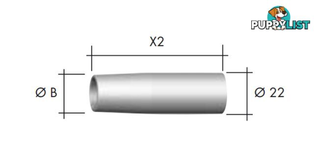 Gas Nozzle Conical Abimig 255 Binzel P145.D011- Pkt:2