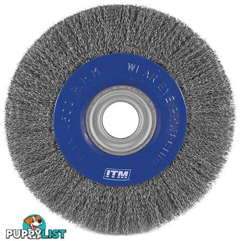 Crimp Wire Wheel Brush Steel 200mm X 20mm, Multi Bore ITM TM7012-200