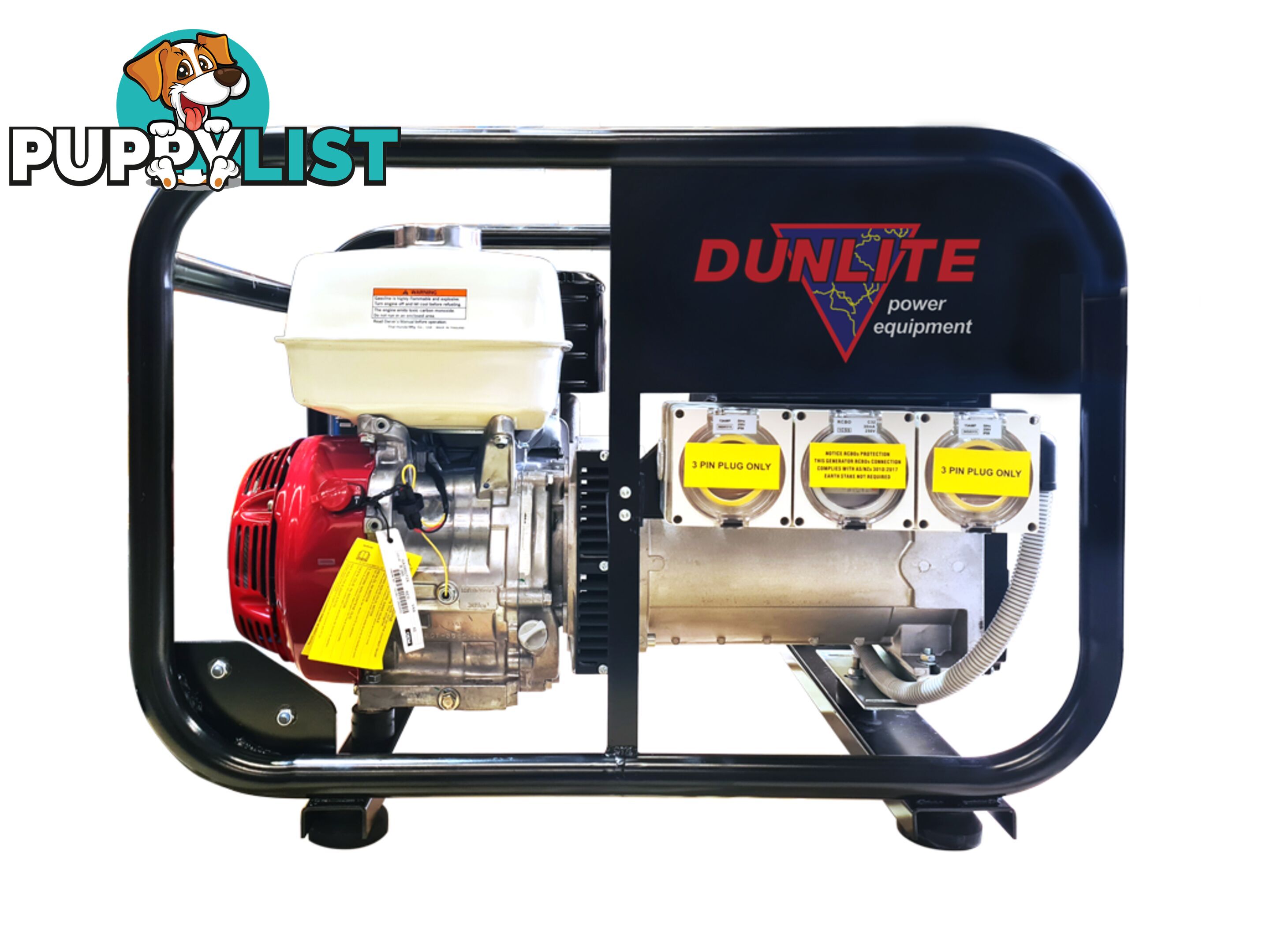 8 KVA Honda Powered Generator With RCD and Sturdy Frame V2 Dunlite DGUH7S-2-RCD2