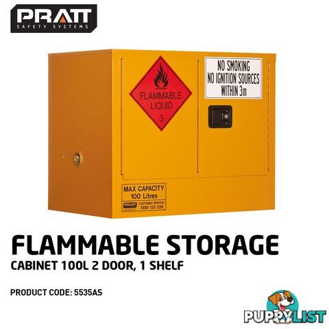 Flammable Storage Cabinet 100 Litres 2 Door 1 Shelf 5535AS