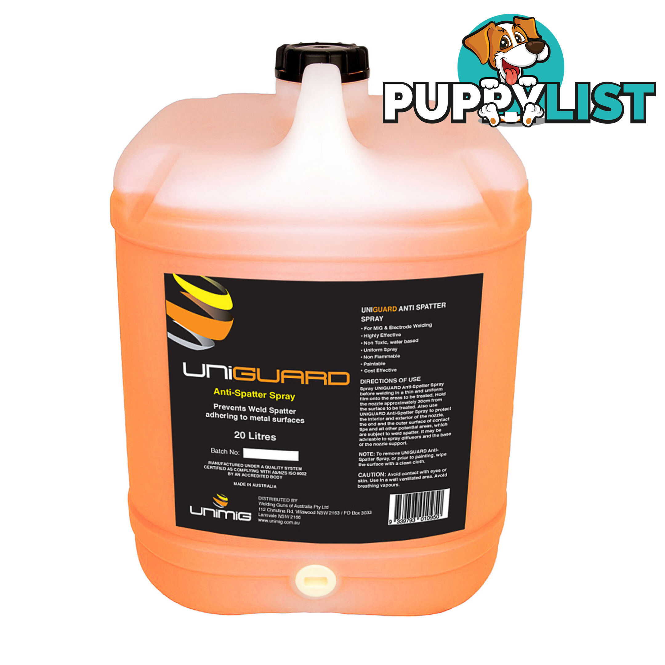 Anti Spatter Spray Water Based 20 Litres Unimig UNIGUARD20