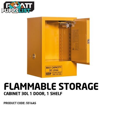 Flammable Liquid Storage Cabinet 30 Litres 1 Door 1 Shelf 5516AS