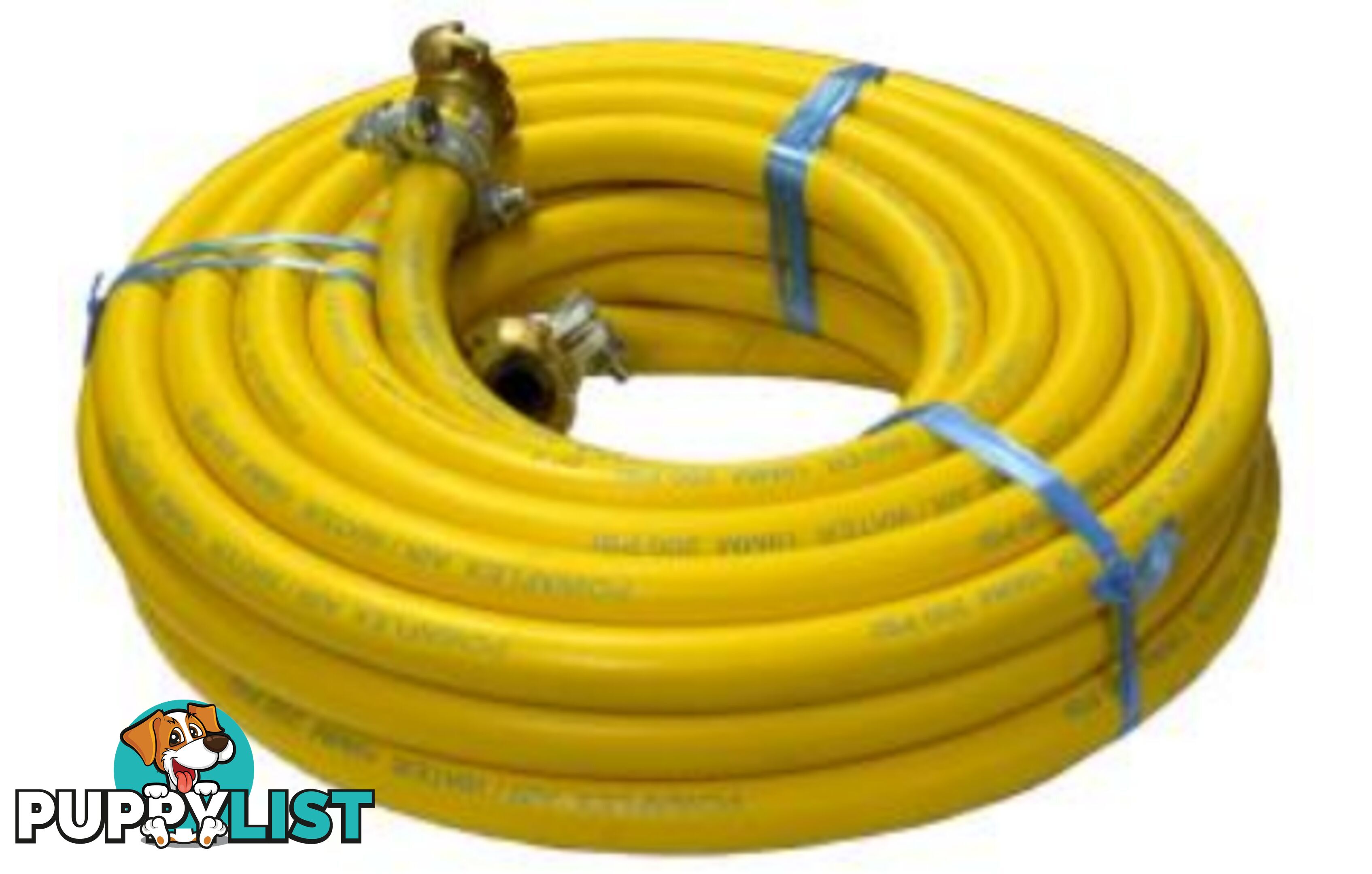 1" x 20mt Yellow Rubber Fitted Compressor Hose