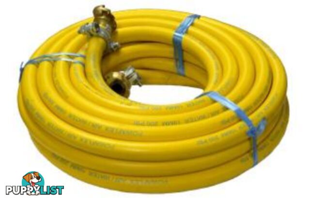 1" x 20mt Yellow Rubber Fitted Compressor Hose